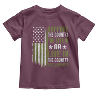 Social Justice Toddler T Shirt Support The Country You Live In American Flag - Wonder Print Shop