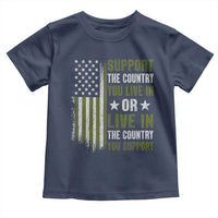 Social Justice Toddler T Shirt Support The Country You Live In American Flag - Wonder Print Shop