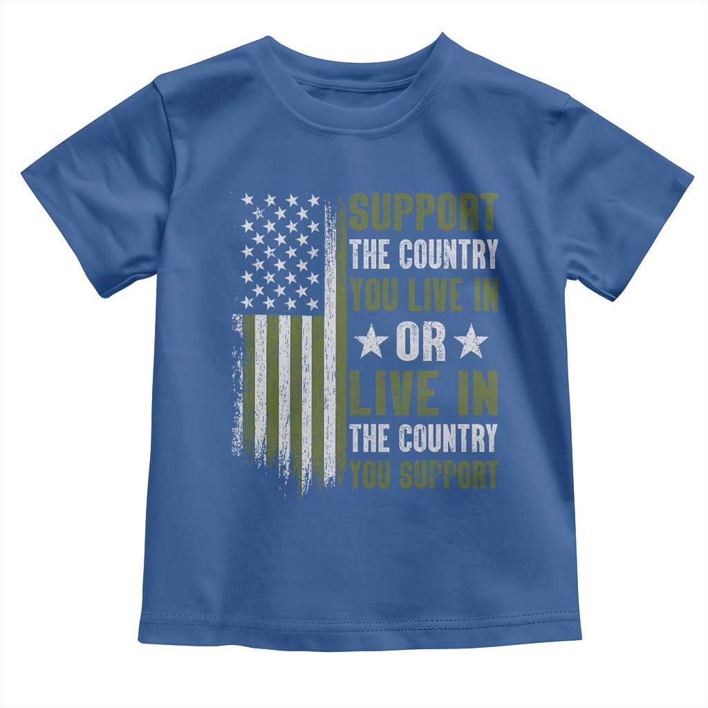 Social Justice Toddler T Shirt Support The Country You Live In American Flag - Wonder Print Shop