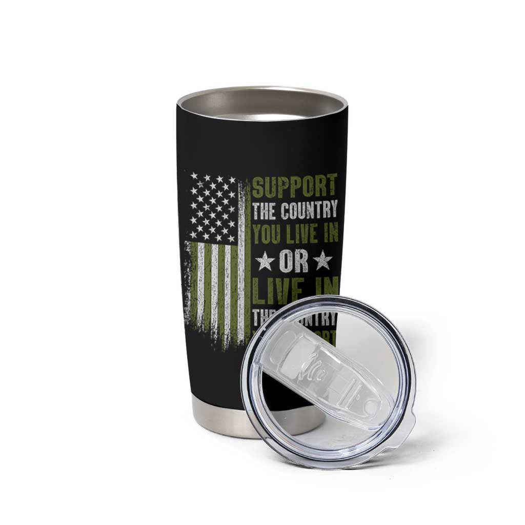 Social Justice Tumbler Cup Support The Country You Live In American Flag - Wonder Print Shop