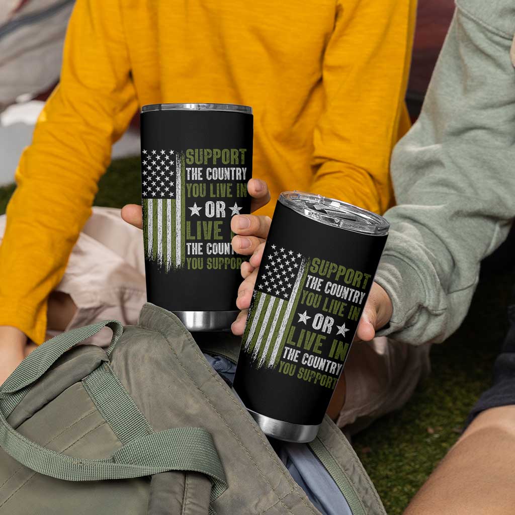 Social Justice Tumbler Cup Support The Country You Live In American Flag - Wonder Print Shop