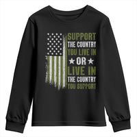 Social Justice Youth Sweatshirt Support The Country You Live In American Flag - Wonder Print Shop