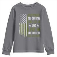 Social Justice Youth Sweatshirt Support The Country You Live In American Flag - Wonder Print Shop