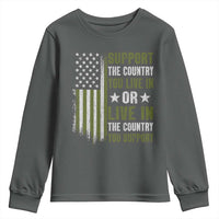 Social Justice Youth Sweatshirt Support The Country You Live In American Flag - Wonder Print Shop