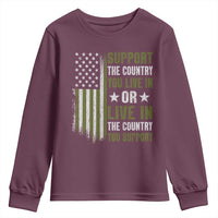 Social Justice Youth Sweatshirt Support The Country You Live In American Flag - Wonder Print Shop
