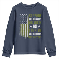 Social Justice Youth Sweatshirt Support The Country You Live In American Flag - Wonder Print Shop