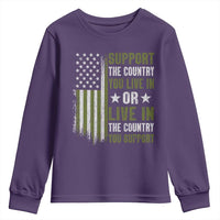 Social Justice Youth Sweatshirt Support The Country You Live In American Flag - Wonder Print Shop