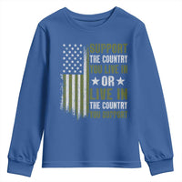 Social Justice Youth Sweatshirt Support The Country You Live In American Flag - Wonder Print Shop
