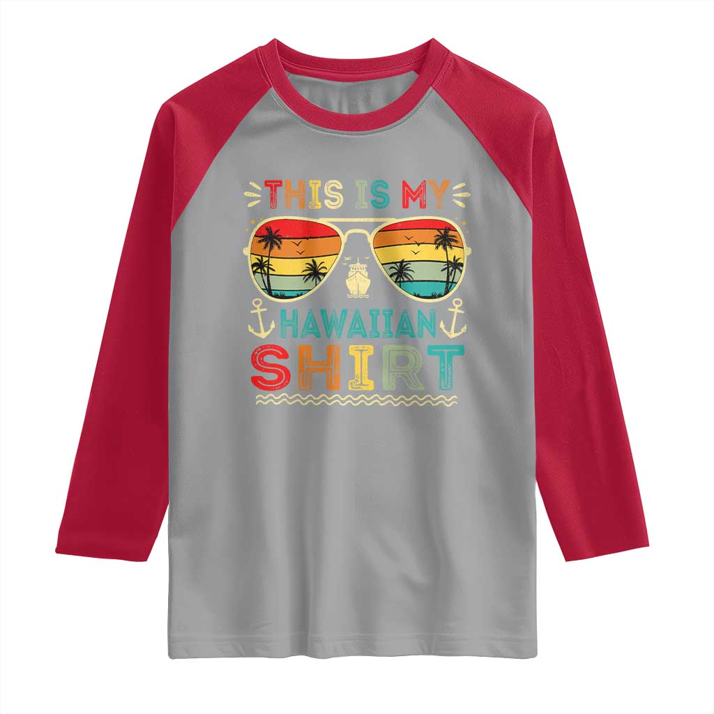 This Is My Hawaiian Raglan Shirt Tropical Luau Costume Party Hawaii - Wonder Print Shop