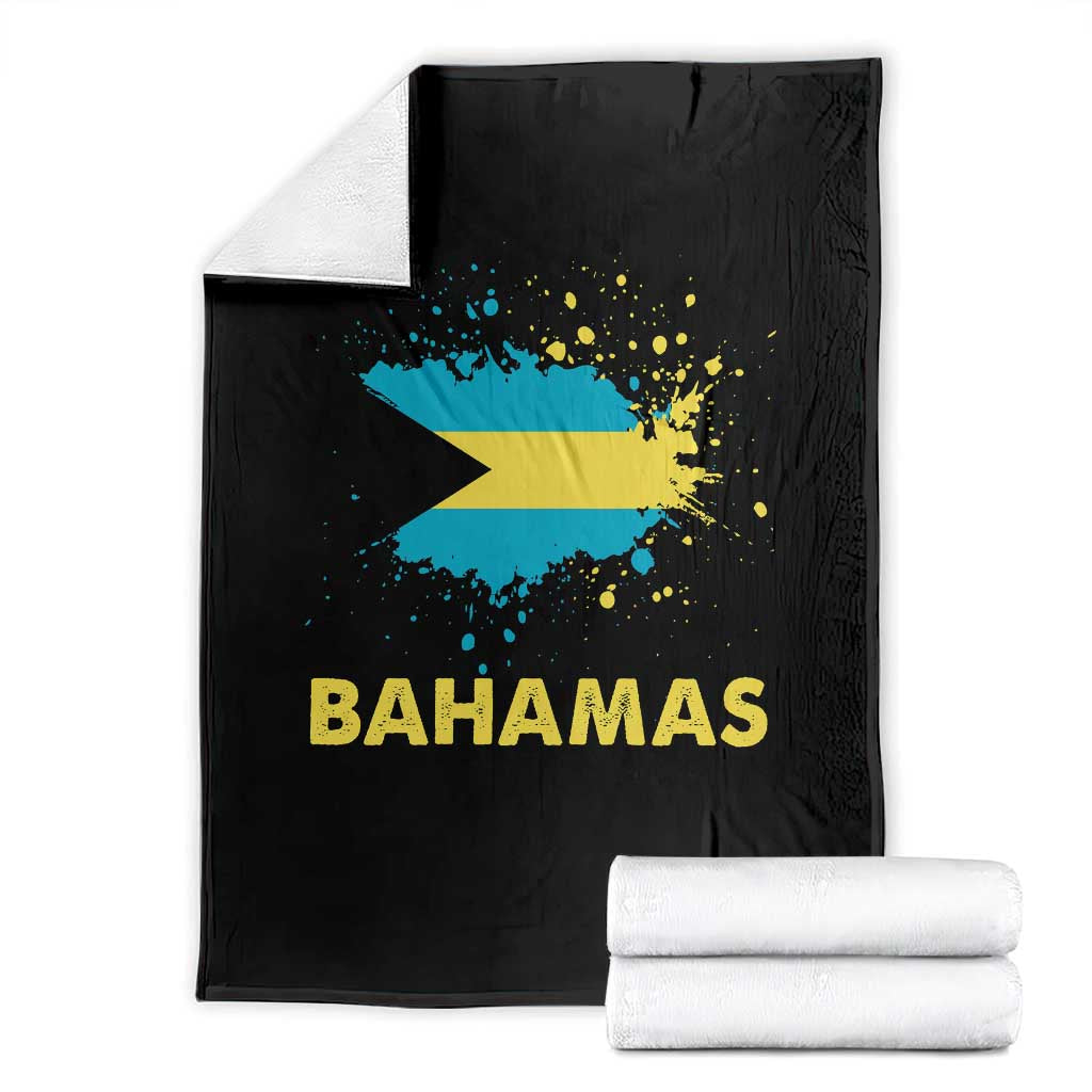Bahamas Flag Throw Blanket Retro Vintage Watercolors Sport Bahamian Gifts - Wonder Print Shop