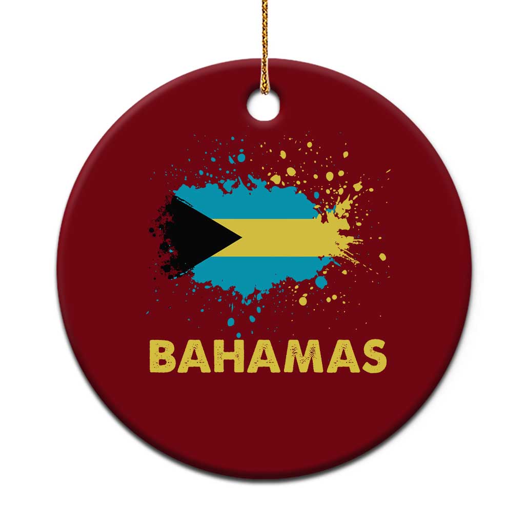 Bahamas Flag Ceramic Ornament Retro Vintage Watercolors Sport Bahamian Gifts - Wonder Print Shop