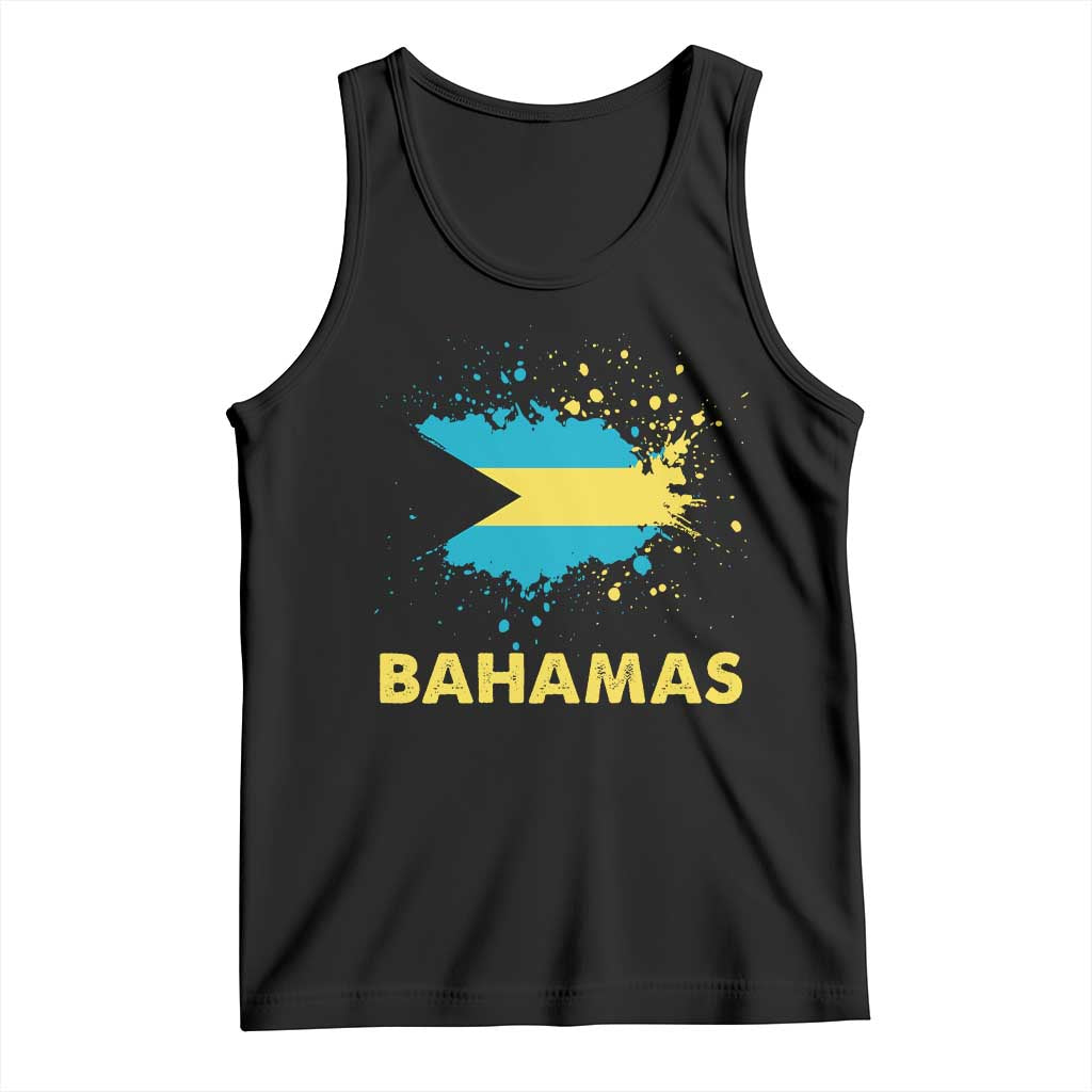 Bahamas Flag Tank Top Retro Vintage Watercolors Sport Bahamian Gifts - Wonder Print Shop