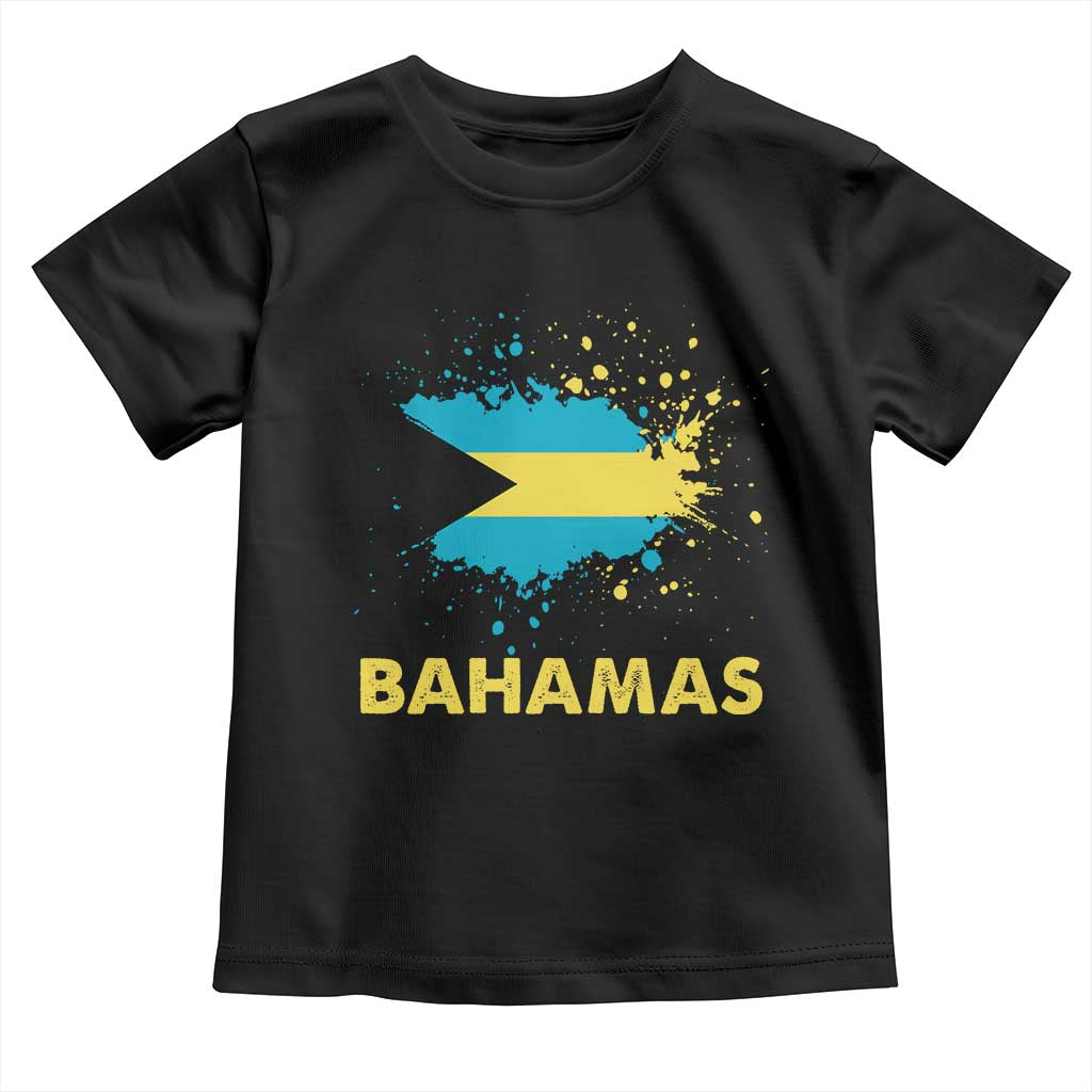 Bahamas Flag Toddler T Shirt Retro Vintage Watercolors Sport Bahamian Gifts - Wonder Print Shop