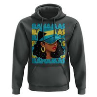 Bahamian Girl Hoodie Melanin Afro Messy Bun Black Woman Bahamas Flag - Wonder Print Shop