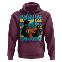 Bahamian Girl Hoodie Melanin Afro Messy Bun Black Woman Bahamas Flag - Wonder Print Shop
