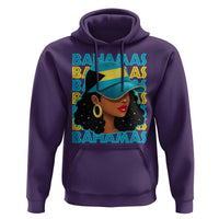 Bahamian Girl Hoodie Melanin Afro Messy Bun Black Woman Bahamas Flag - Wonder Print Shop