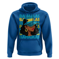 Bahamian Girl Hoodie Melanin Afro Messy Bun Black Woman Bahamas Flag - Wonder Print Shop
