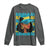 Bahamian Girl Long Sleeve Shirt Melanin Afro Messy Bun Black Woman Bahamas Flag - Wonder Print Shop