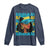 Bahamian Girl Long Sleeve Shirt Melanin Afro Messy Bun Black Woman Bahamas Flag - Wonder Print Shop