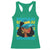 Bahamian Girl Racerback Tank Top Melanin Afro Messy Bun Black Woman Bahamas Flag - Wonder Print Shop