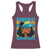 Bahamian Girl Racerback Tank Top Melanin Afro Messy Bun Black Woman Bahamas Flag - Wonder Print Shop