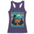Bahamian Girl Racerback Tank Top Melanin Afro Messy Bun Black Woman Bahamas Flag - Wonder Print Shop