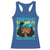 Bahamian Girl Racerback Tank Top Melanin Afro Messy Bun Black Woman Bahamas Flag - Wonder Print Shop