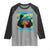 Bahamian Girl Raglan Shirt Melanin Afro Messy Bun Black Woman Bahamas Flag - Wonder Print Shop