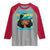 Bahamian Girl Raglan Shirt Melanin Afro Messy Bun Black Woman Bahamas Flag - Wonder Print Shop