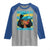 Bahamian Girl Raglan Shirt Melanin Afro Messy Bun Black Woman Bahamas Flag - Wonder Print Shop