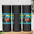Bahamian Girl Skinny Tumbler Melanin Afro Messy Bun Black Woman Bahamas Flag - Wonder Print Shop