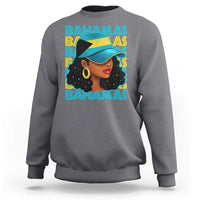 Bahamian Girl Sweatshirt Melanin Afro Messy Bun Black Woman Bahamas Flag - Wonder Print Shop