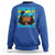 Bahamian Girl Sweatshirt Melanin Afro Messy Bun Black Woman Bahamas Flag - Wonder Print Shop