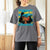 Bahamian Girl T Shirt For Women Melanin Afro Messy Bun Black Woman Bahamas Flag - Wonder Print Shop