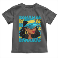 Bahamian Girl Toddler T Shirt Melanin Afro Messy Bun Black Woman Bahamas Flag - Wonder Print Shop