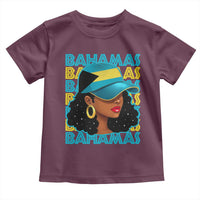 Bahamian Girl Toddler T Shirt Melanin Afro Messy Bun Black Woman Bahamas Flag - Wonder Print Shop