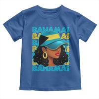 Bahamian Girl Toddler T Shirt Melanin Afro Messy Bun Black Woman Bahamas Flag - Wonder Print Shop