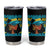 Bahamian Girl Tumbler Cup Melanin Afro Messy Bun Black Woman Bahamas Flag - Wonder Print Shop