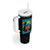Bahamian Girl Tumbler With Handle Melanin Afro Messy Bun Black Woman Bahamas Flag - Wonder Print Shop