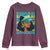 Bahamian Girl Youth Sweatshirt Melanin Afro Messy Bun Black Woman Bahamas Flag - Wonder Print Shop