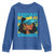 Bahamian Girl Youth Sweatshirt Melanin Afro Messy Bun Black Woman Bahamas Flag - Wonder Print Shop