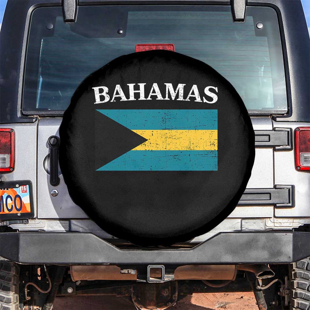 Bahamas Flag Spare Tire Cover Retro Vintage Bahamian Gifts - Wonder Print Shop