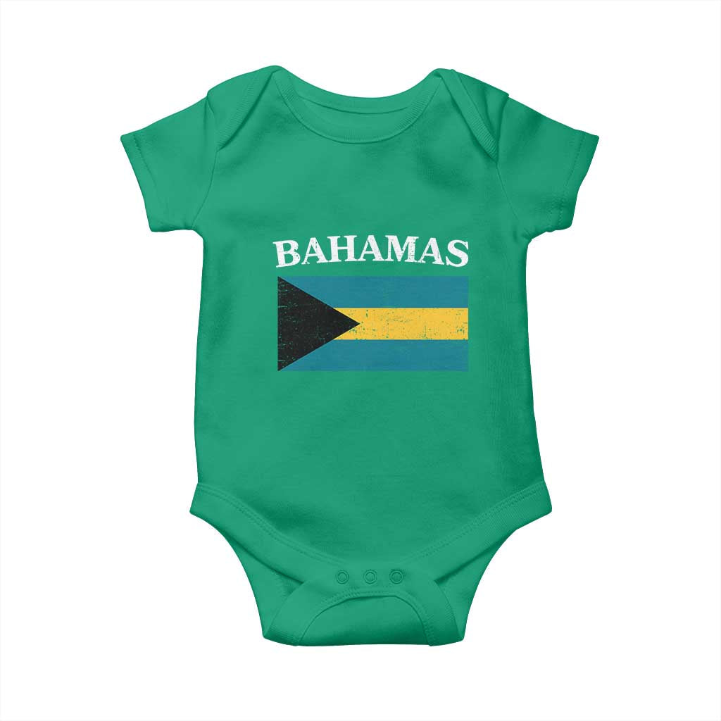 Bahamas Flag Baby Onesie Retro Vintage Bahamian Gifts - Wonder Print Shop