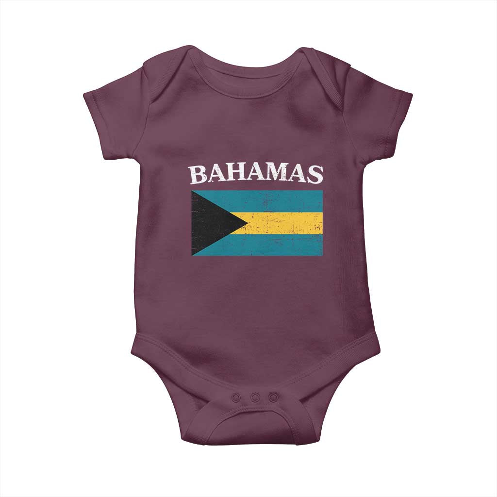 Bahamas Flag Baby Onesie Retro Vintage Bahamian Gifts - Wonder Print Shop