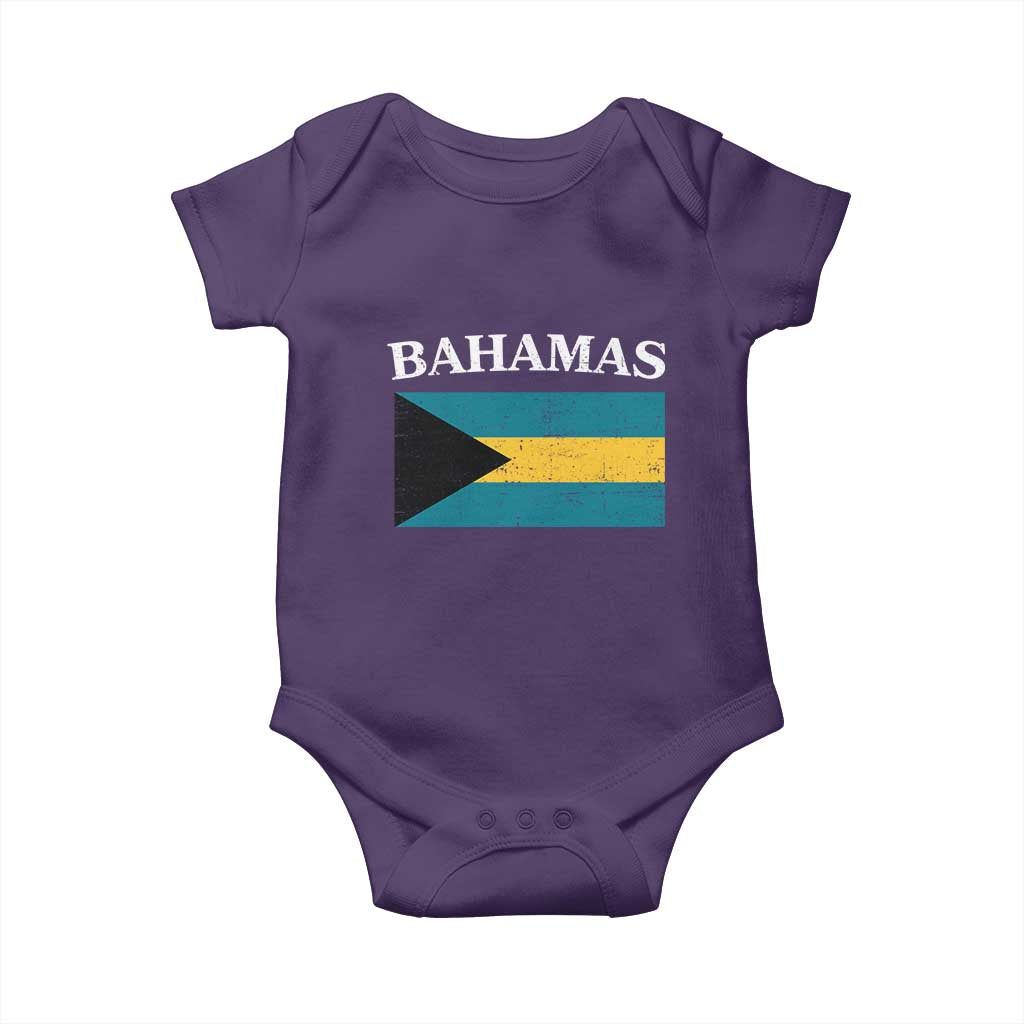 Bahamas Flag Baby Onesie Retro Vintage Bahamian Gifts - Wonder Print Shop