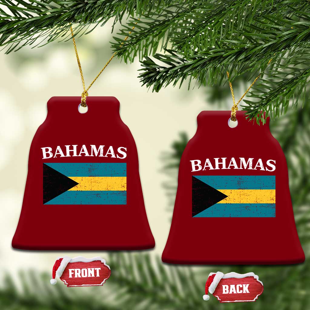 Bahamas Flag Ceramic Ornament Retro Vintage Bahamian Gifts - Wonder Print Shop
