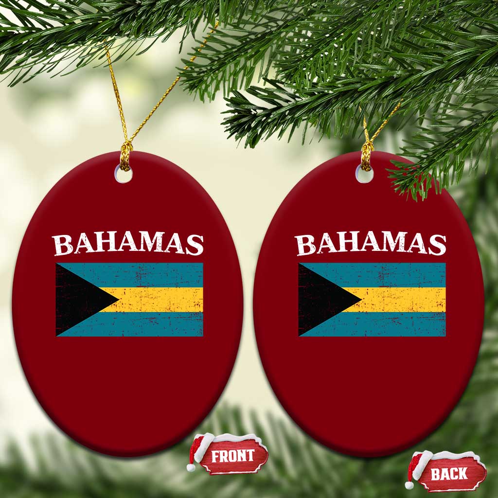 Bahamas Flag Ceramic Ornament Retro Vintage Bahamian Gifts - Wonder Print Shop
