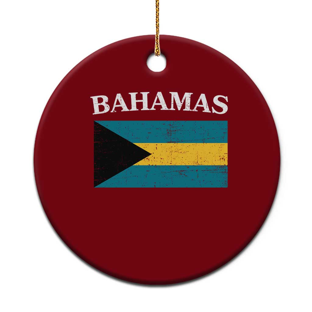 Bahamas Flag Ceramic Ornament Retro Vintage Bahamian Gifts - Wonder Print Shop