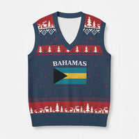 Bahamas Flag V-Neck Knit Sweater Vest Retro Vintage Bahamian Gifts - Wonder Print Shop