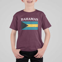 Bahamas Flag T Shirt For Kid Retro Vintage Bahamian Gifts - Wonder Print Shop